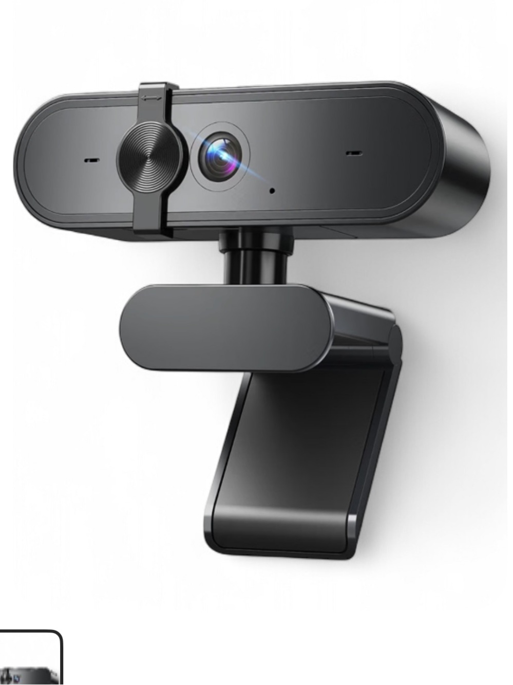 Sleek Black USB Webcam with Privacy Cover